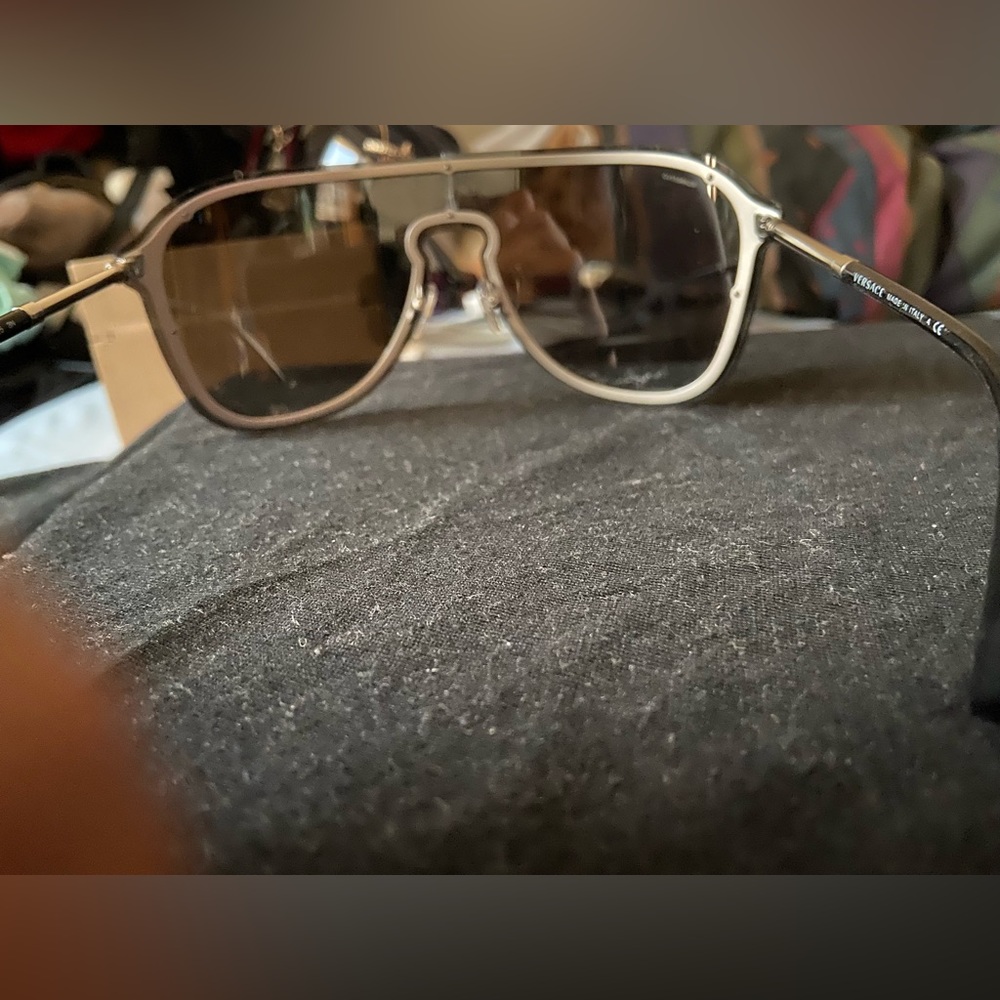 Unisex VERSACE MOD.2180 1000/6G SILVER Medusa Sunglasses SHIELD AUTHENTIC VE2180